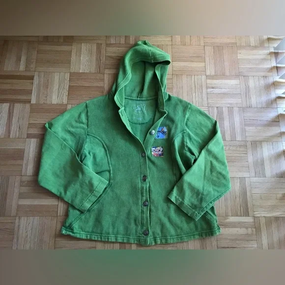 Michael Leu Collection (Boutique) Sweater Cardigan, 100% Cotton, Sweet Pea - XL - Picture 2 of 12